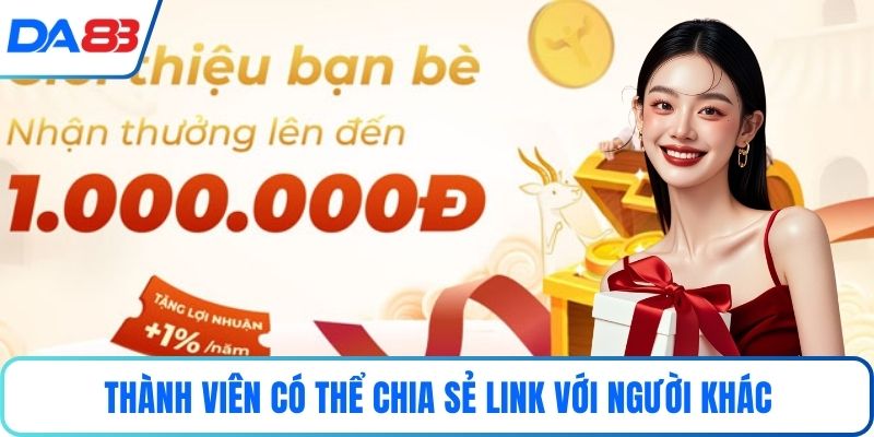 Thành viên có thể chia sẻ link với người khác